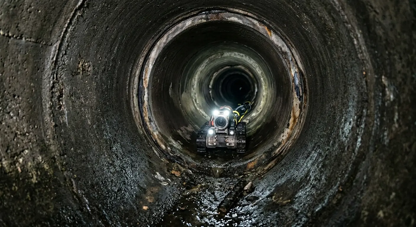 Robotic sewer camera inspecting pipe interior for Drain Snake Service in Alta Sierra